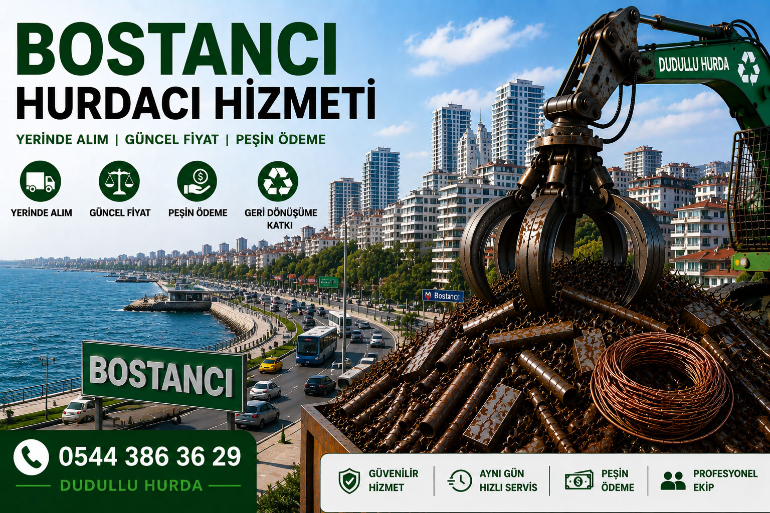 Bostancı hurdacı hizmeti Dudullu Hurda yerinde hurda alımı İstanbul