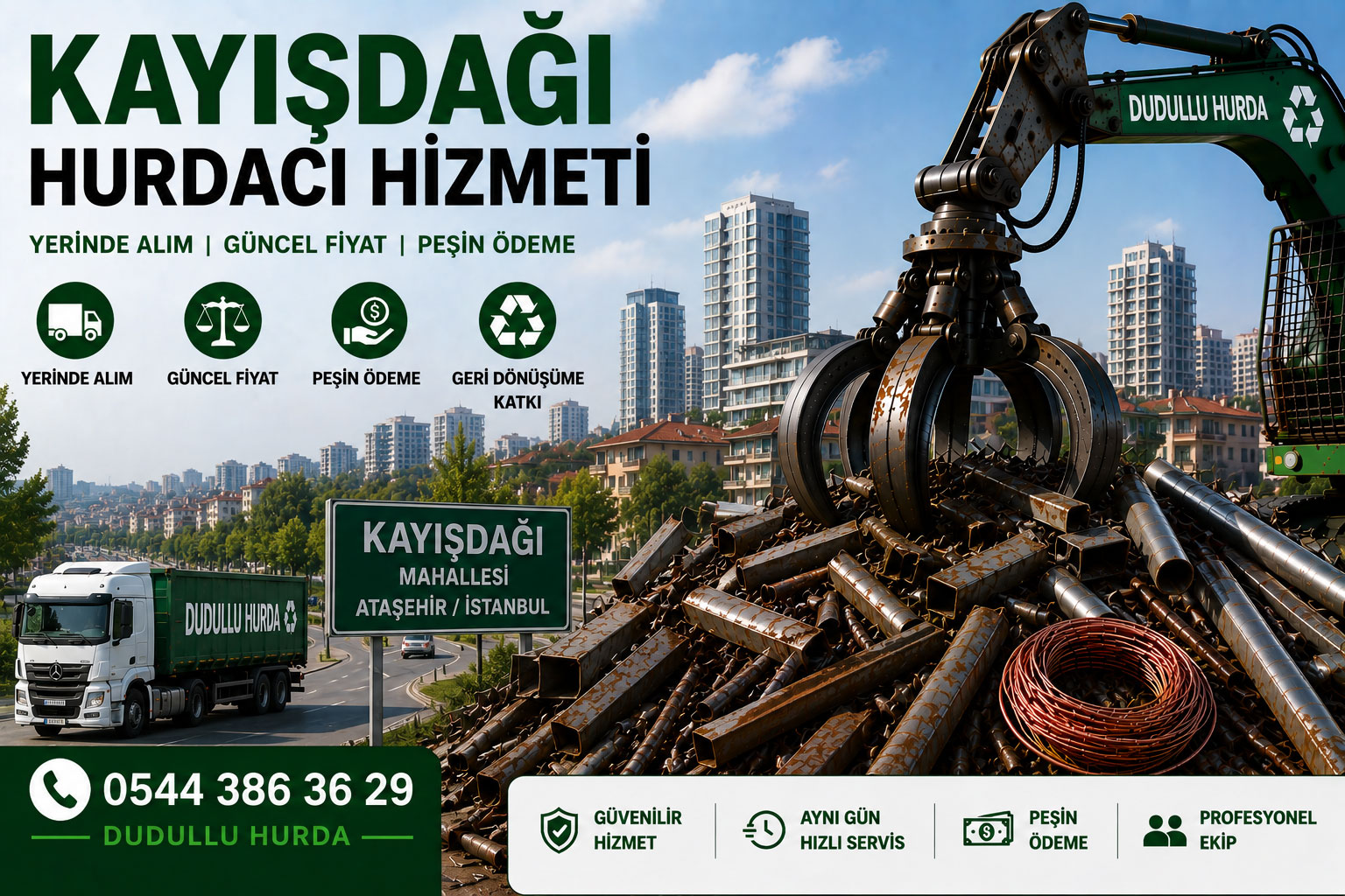 Kayışdağı hurdacı hizmeti Dudullu Hurda yerinde hurda alımı İstanbul