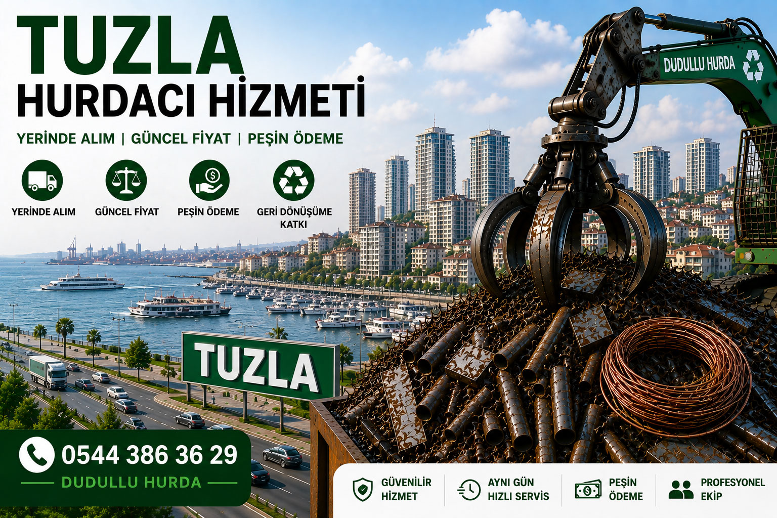 Tuzla hurdacı hizmeti Dudullu Hurda yerinde hurda alımı İstanbul