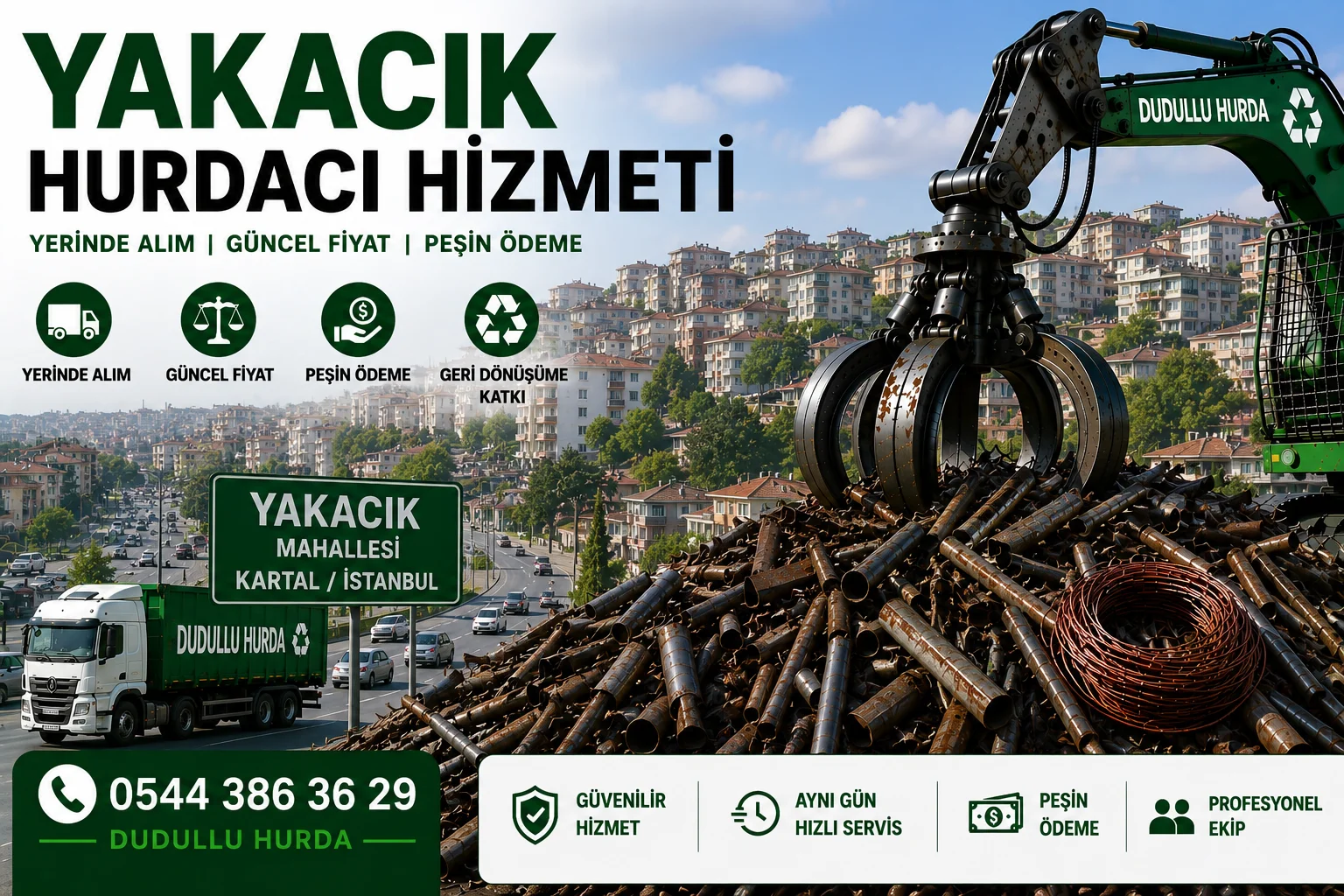 Yakacık hurdacı hizmeti Dudullu Hurda yerinde hurda alımı İstanbul